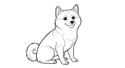 Fototapeta premium Cute Dog Sitting Smiling Face