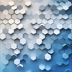 Create stunning visuals minimalist hexagonal design digital space graphic art abstract view blue gradient concept