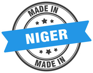 Fototapeta premium Made in Niger round sign. Made in Niger stamp.