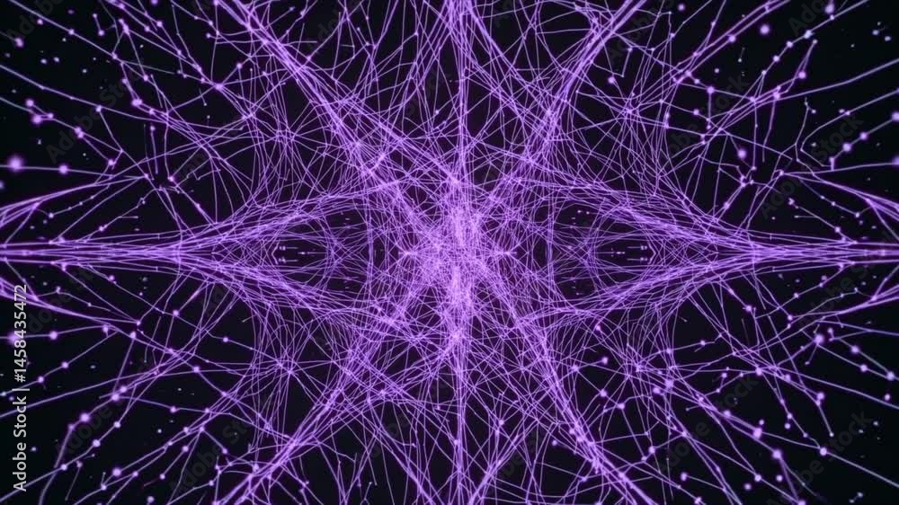 Poster exploring mesmerizing purple patterns and intricate designs in an abstract digital landscape