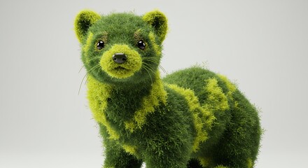 Green Animal on White Background