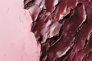 Close-up view of textured bark against a painted surface.