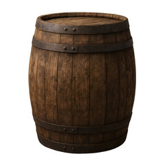 Obraz premium Aged Oak Barrel for Alcohol Storage Transparent Background