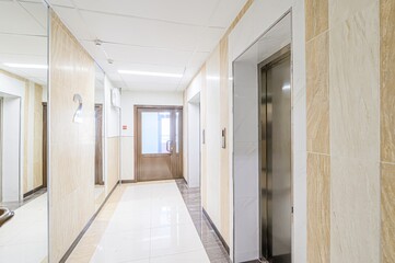 interior apartment public place, house entrance. doors, walls, staircase corridors