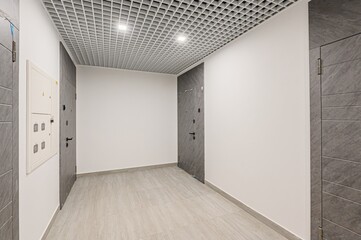 interior apartment public place, house entrance. doors, walls, staircase corridors