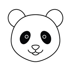 Minimal Panda Face Vector Illustration ,Line art