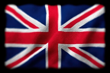 Elegant representation of the United Kingdom flag showcasing intricate textile details in a vivid design emphasizing national pride and cultural identity through its iconic color palette