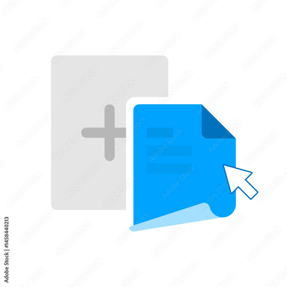 Poster drag and drop file upload flat illustration. document with plus icon placed over empty box. perfect 