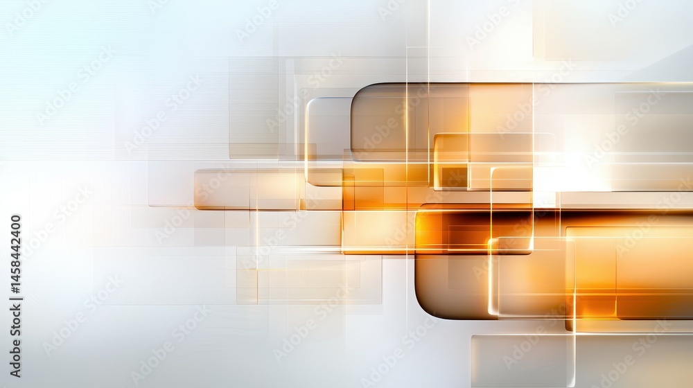 Poster abstract geometric shapes in soft golden tones create a dynamic visual design.