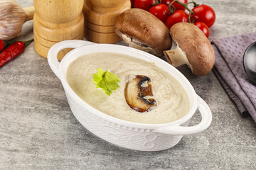 Delicous mushroom champignon cream soup