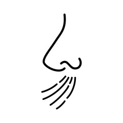 Breath smell line icon vector. breath smell sign. Vector illustration design