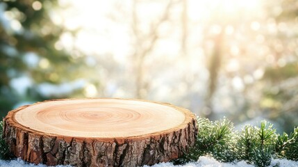 Winter Wonderland Wooden Slice Display