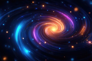 Obraz premium Abstract swirling cosmos of vibrant light and color.
