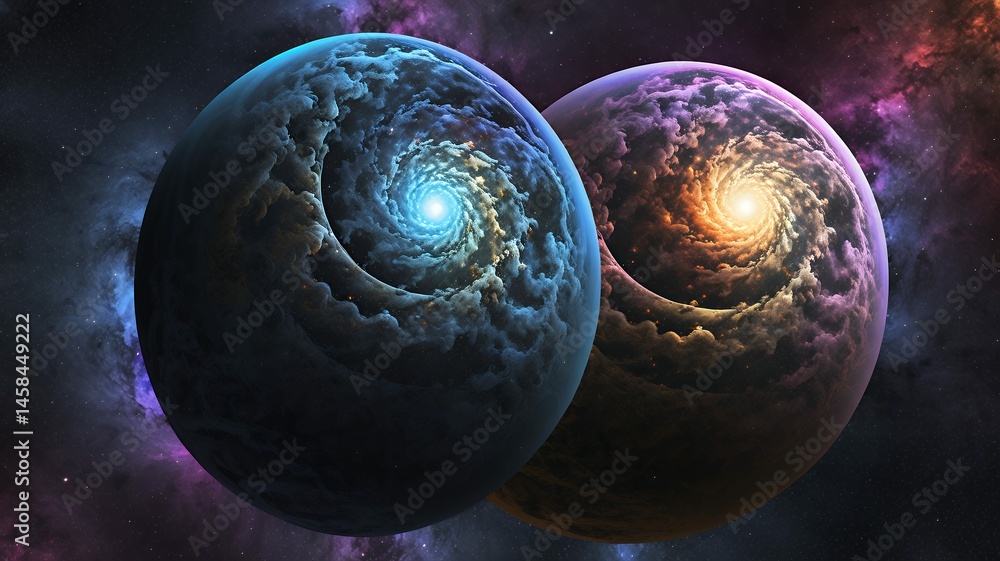 Poster gradient orb swirl in space