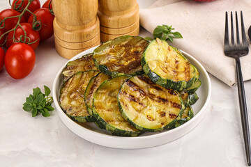 Vegan cuisine Grilled zucchini slices