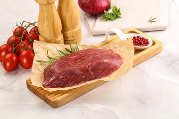 Raw beef meat uncocked steak