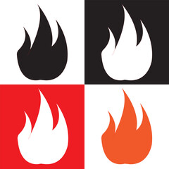 Fire hand draw icon .  Flame icon sign. Light symbol . vector illustration. EPS 10/AI