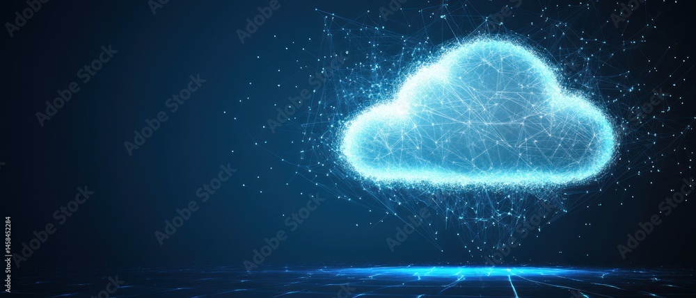 Poster abstract cloud computing network data digital technology concept