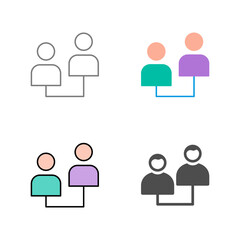 Connected Profiles Vector Icon