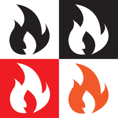 Fire hand draw icon .  Flame icon sign. Light symbol . vector illustration. EPS 10/AI