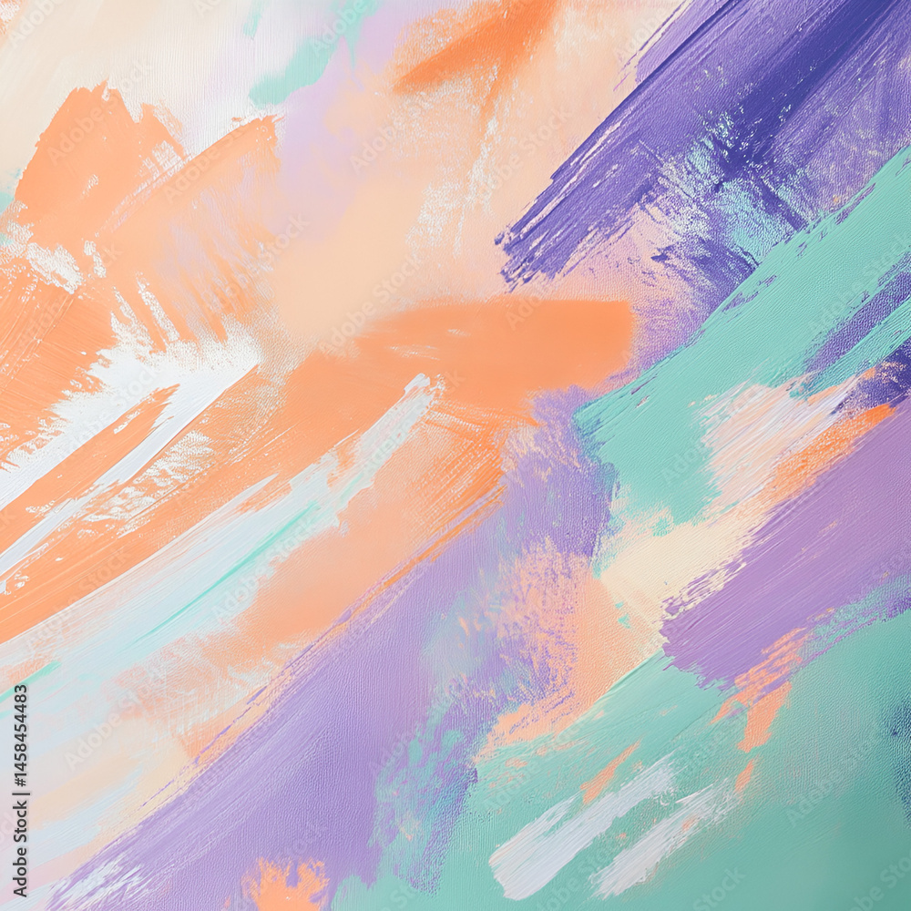 Poster creating serenity abstract brush strokes art studio digital artwork colorful environment close-up vi