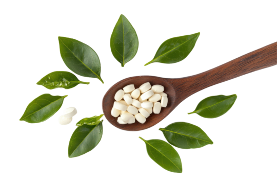 Natural sugar alternative image isolated on white suitable for organic product packaging or dietary visuals