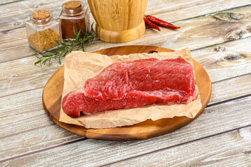 Raw beef flesh for cooking