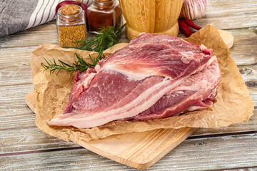 Raw fresh pork meat piece