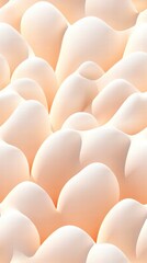 Freshly gathered bunch of eggs displayed on a rustic wooden surface in natural light
