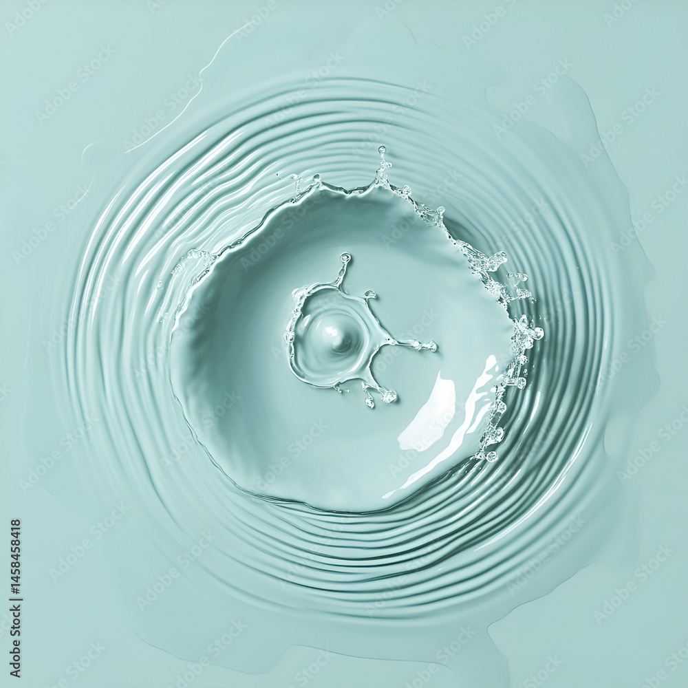 Aufkleber ripple effect of water droplet tranquil setting close-up image serene environment abstract concept