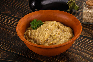 Eggplant dip - Mutabal with tahini paste
