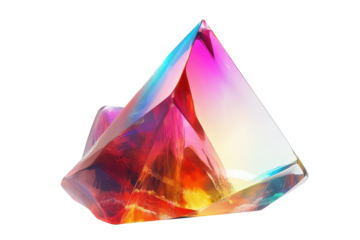 Prism light dispersion transparent PNG isolated on white background for surreal and magical image compositions