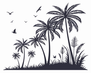 palm tree silhouettes