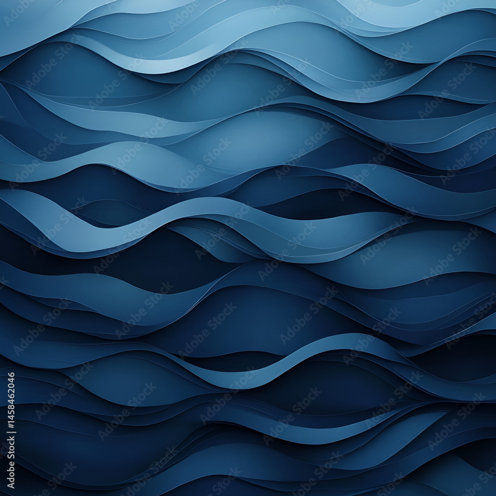 Poster flowing waves of tranquility ocean surface graphic design calm environment abstract viewpoint light 