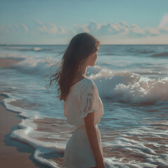 young woman on the beach