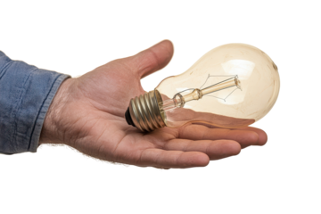 Light bulbs in hand represent fresh ideas ready to shine and inspire progress in every direction