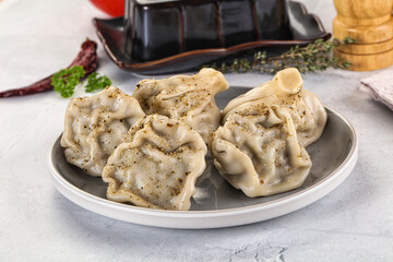 Georgian stuffed meat dumplings Khinkali
