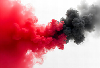 Fototapeta premium Red and Black Smoke Collision png