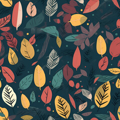 seamless pattern with autumn leaves