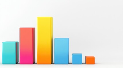 Colorful 3 d bar chart data visualization graphic