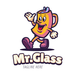 Mr Glass Cartoon Logo