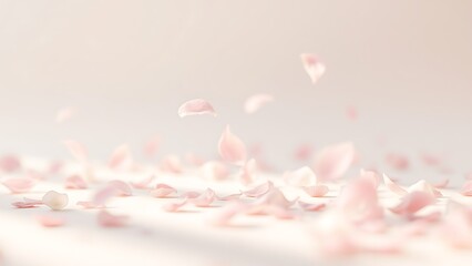 春の終わり、床に散った花びらの跡