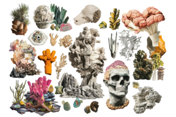 A curated collage set featuring expressive shapes and textures perfect for creative experimentation and visual layering