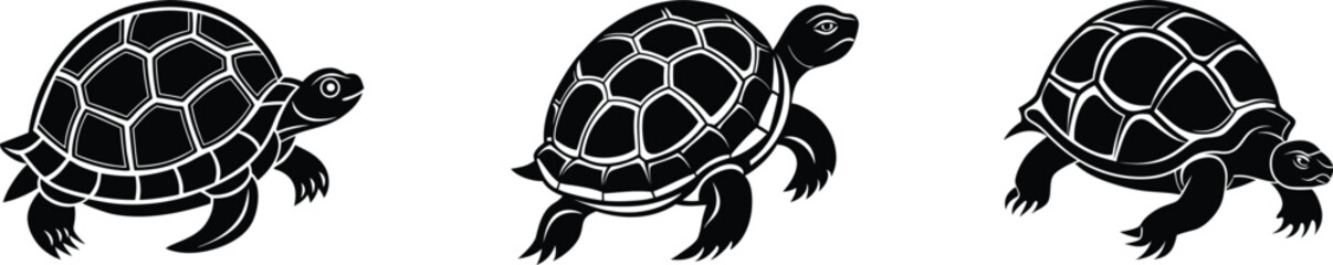 Turtle Silhouettes: Three Unique Designs