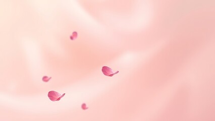 暖色の空間に舞う桃色の花片