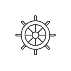 Steering Wheel Icon for Automotive Websites, Driving Schools and Transportation Apps - Simple Line Drawing for Vehicle Control and Navigation Interfaces