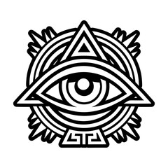 A filled style icon showing all seeing mystical tattoo