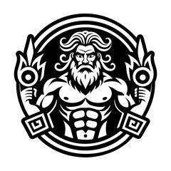 A filled style icon showing heracles mythic tattoo