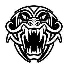 A solid style icon of beast creature tattoo