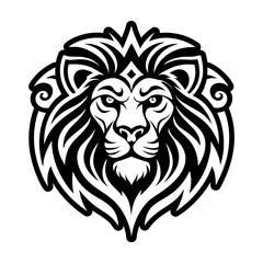 A solid style icon showing lion tattoo artwork